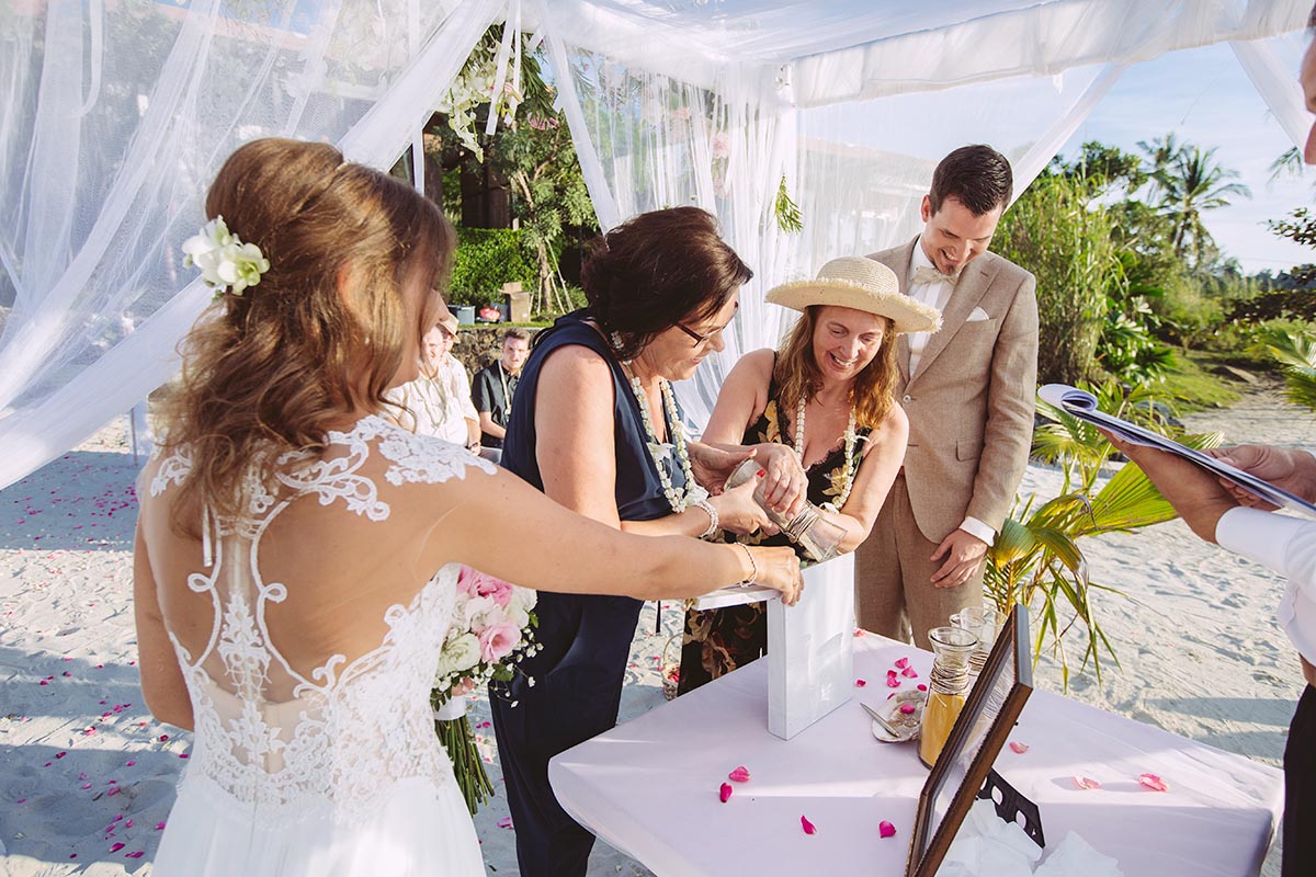 A Family Moment during the Sand Ceremony