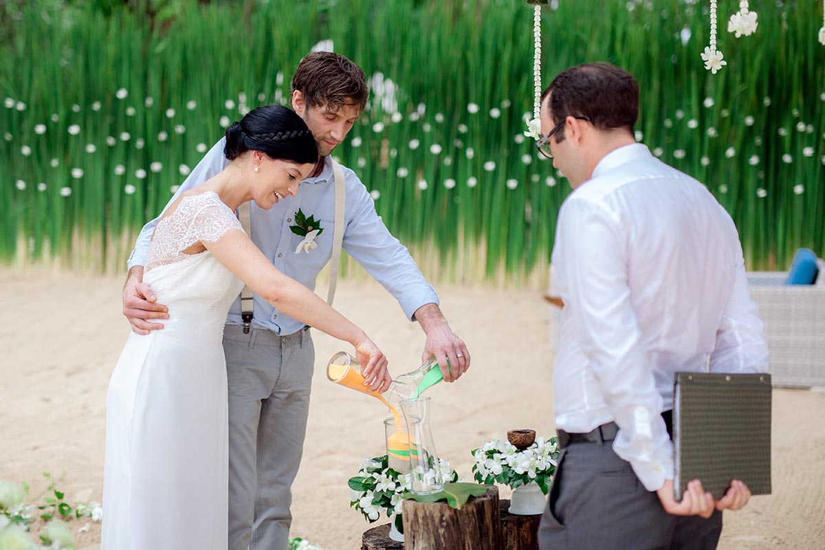 Unity Sand Ceremony – The Couple Blends Their Sands